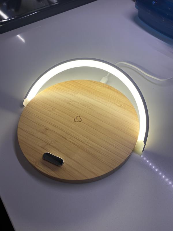 Bluehive 10W Bamboo Wireless Charging Pad with Arch LED Light
