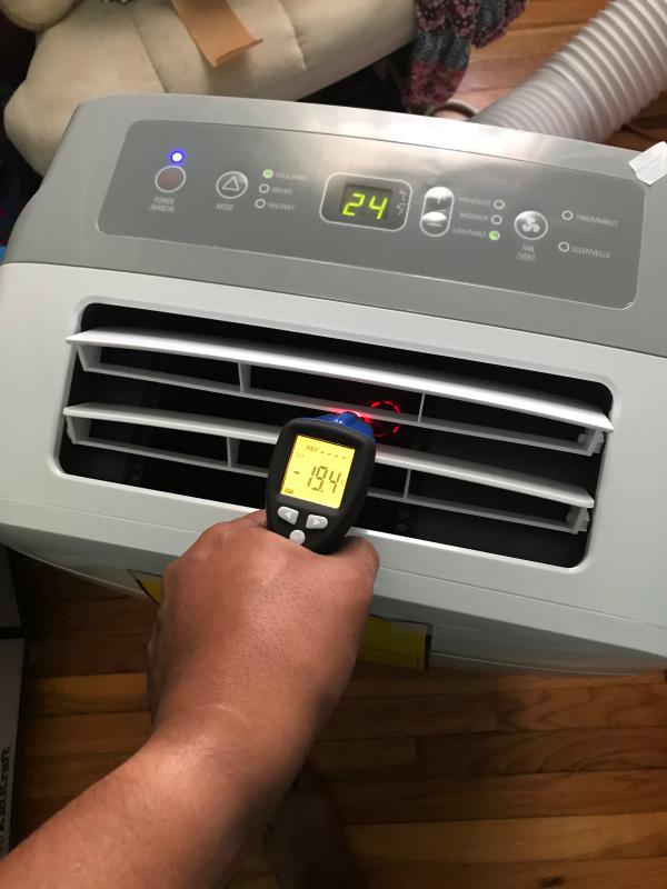 Noma 9000 btu portable AC temp after sitting 24hrs.