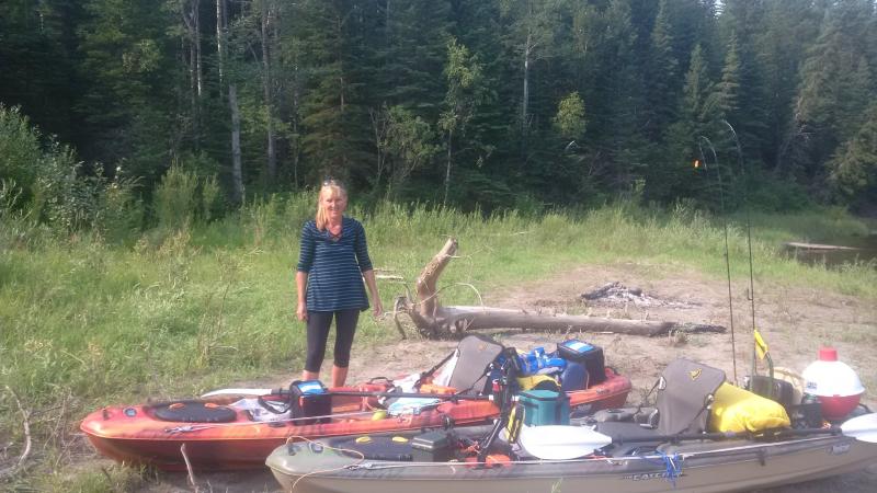 Our Pelican Catch 120's loaded for river camping trip.