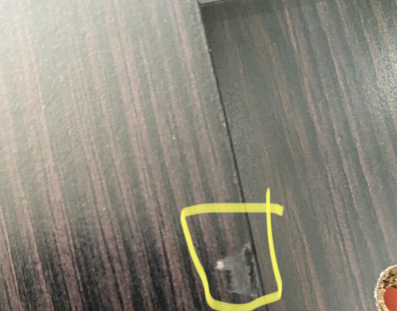 Corners had the top layer rubbed off