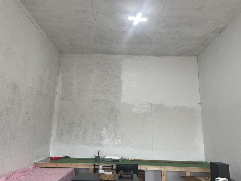Previous tenant had put something on the walls before we just you can clearly see where I painted with this product