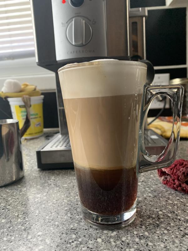 Carmel milk frothed espresso