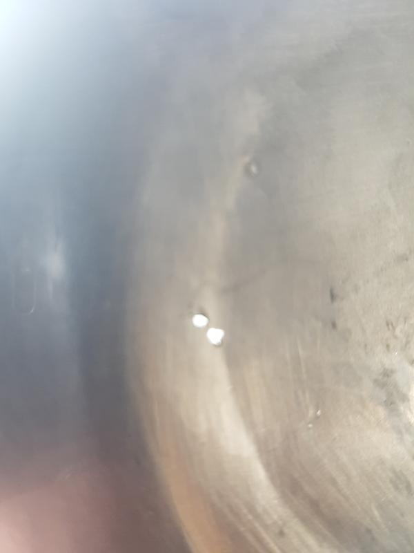 Holes like this throughout bottom of bowl after three or four uses.