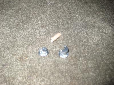 broken dowel, one good piece and a broken piece