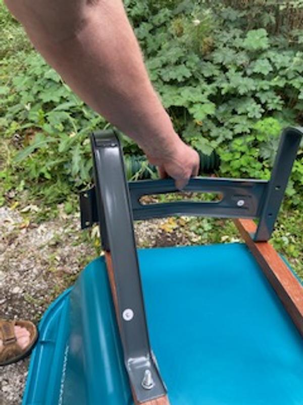 Back leg spacer plate -- too long -- back view