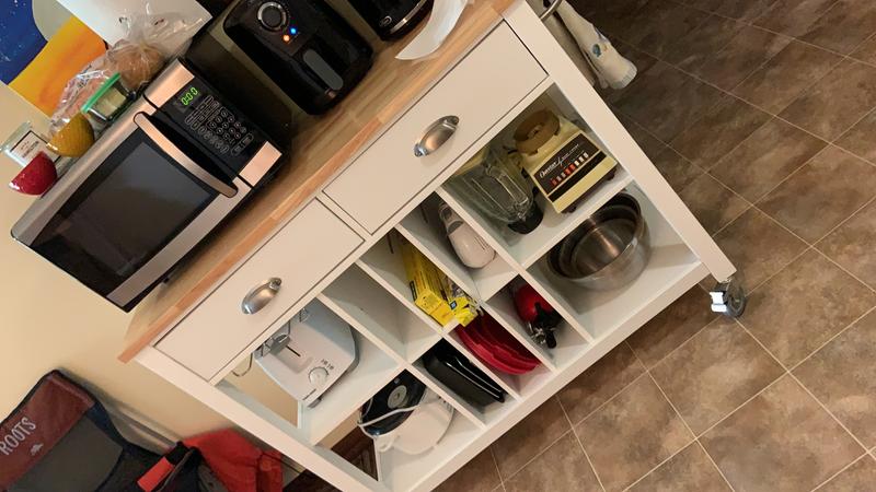 cart with six vertical cubbies