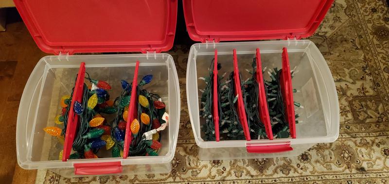 Christmas lights storage boxes