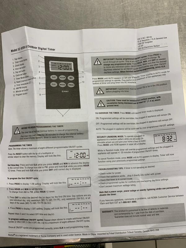 In case you need the instructions