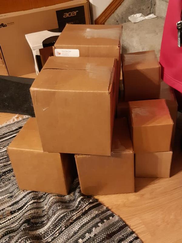 boxs packed for international shipping with this packing tape