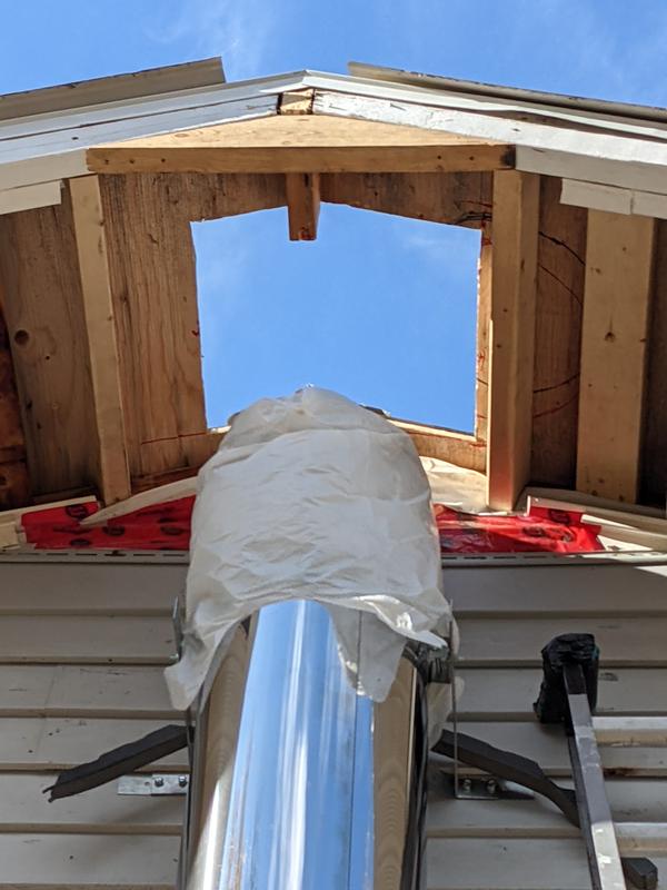 All cut from the bottom side of soffit