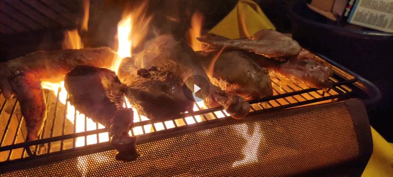 Had to let the flames die down before roasting up the Christmas bird