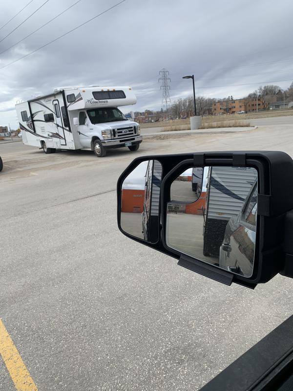 Extra mirror are two mirror and it’s very safe to use to look after the trailer.