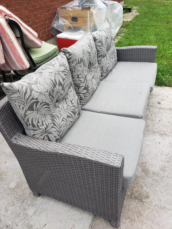 CANVAS Mirabel Patio Deep Seat Cushion UV, Water & Stain Resistant, Black &  Grey