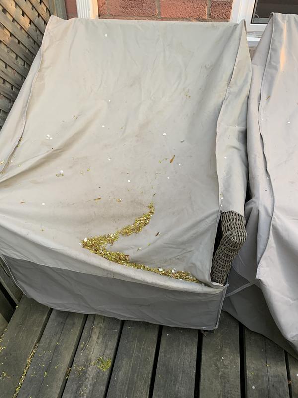 High back that ripped beside the stitching