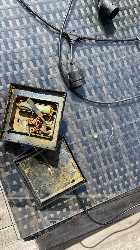 Corroded electrical box and battery