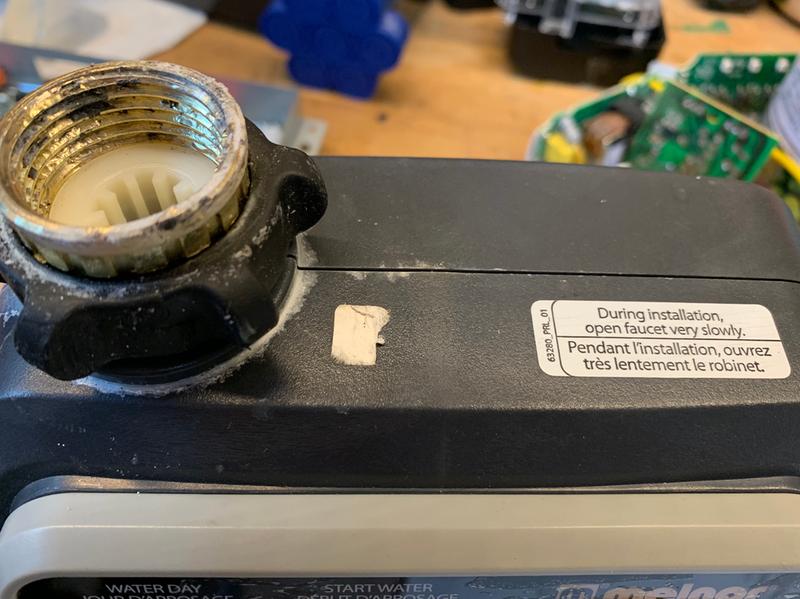 Melnor AquaTek1 - Spigot attachment fitting after one season of use.