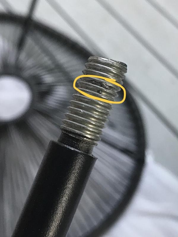 Errant metal between screw threads