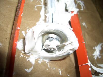 Close-up on cracked plunger