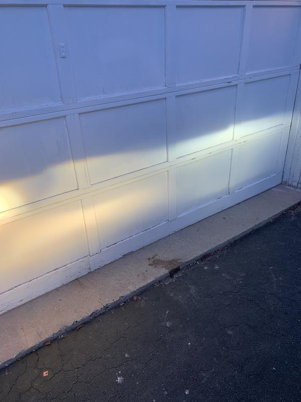 Existing light on right side , sylvania light on left side