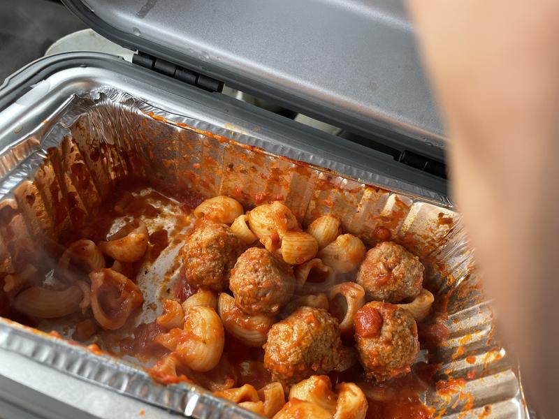Steaming hot Pasta with Meatballs
