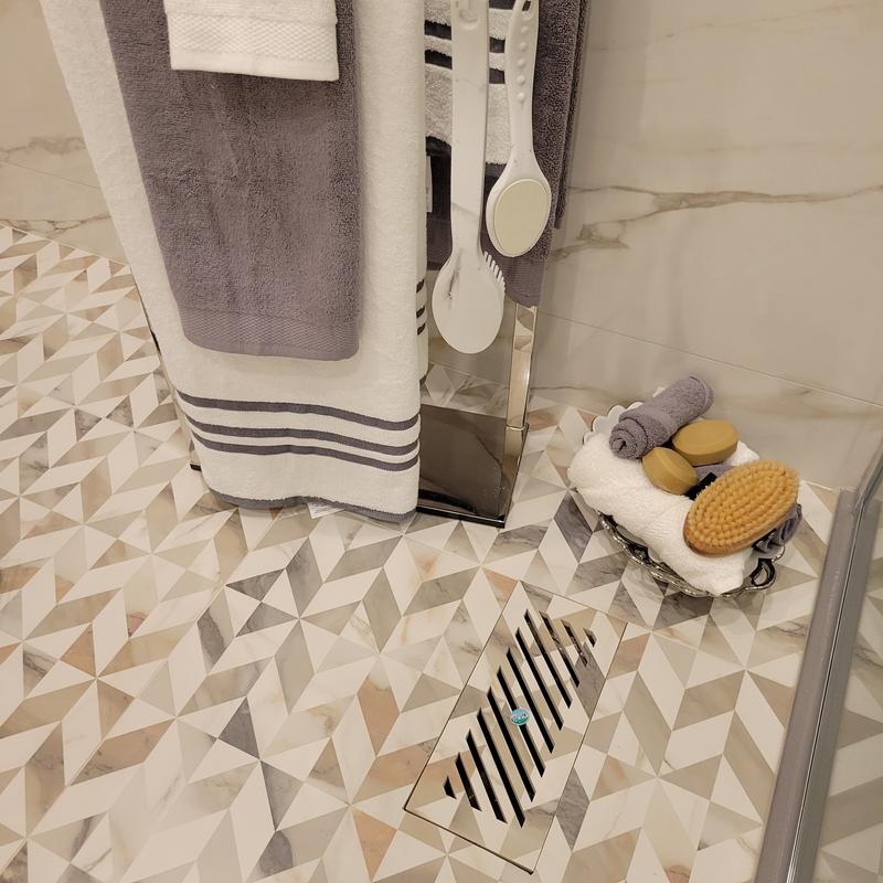 Bathroom, flush mount porcelain tile vent