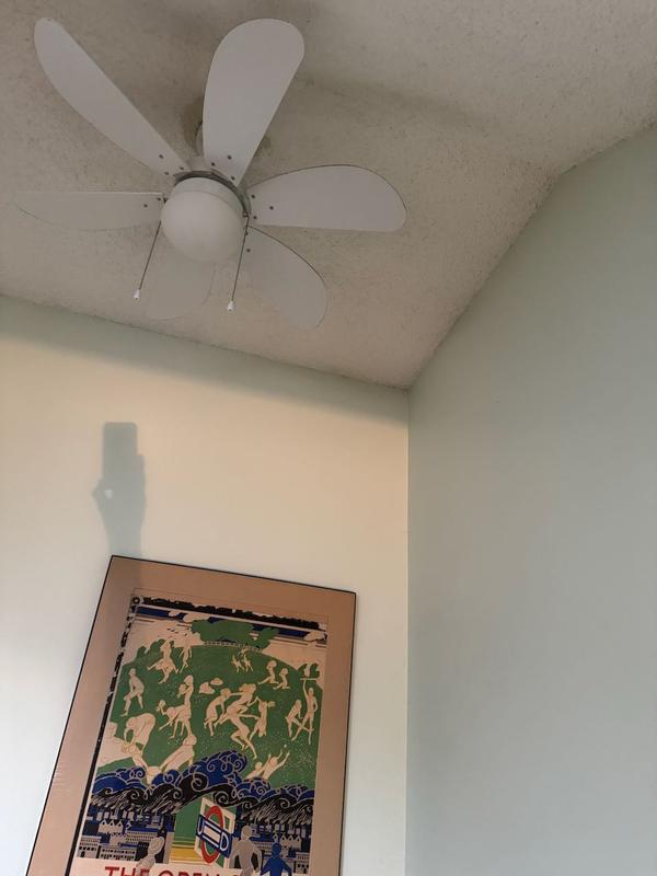 Fan above upstairs landing