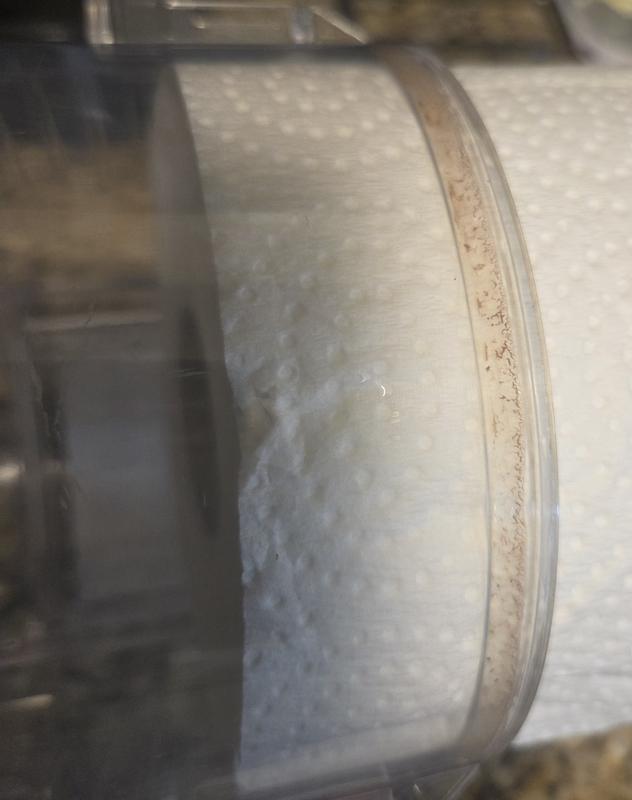 Dirt left in vessel, after MULTIPLE attempts to clean