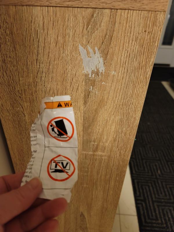 Where the sticker was placed.