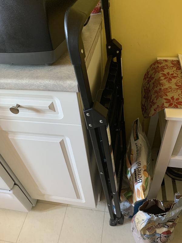 It tucks away easily in a kitchen corner or closet