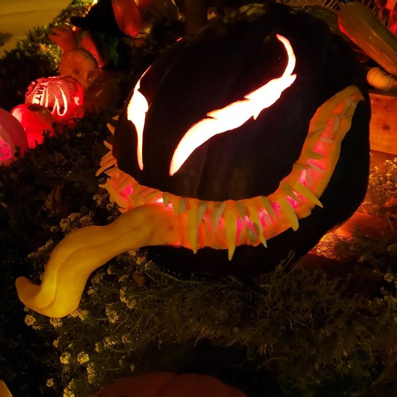 Venom - 100lb pumpkin - Carved & Painted