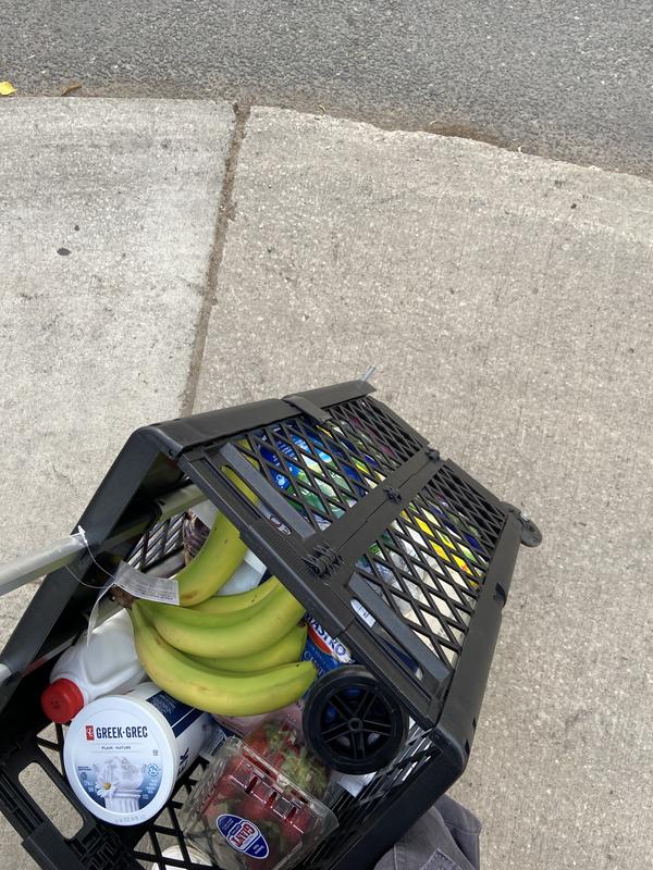 Wheel broke and had to carry all this to home