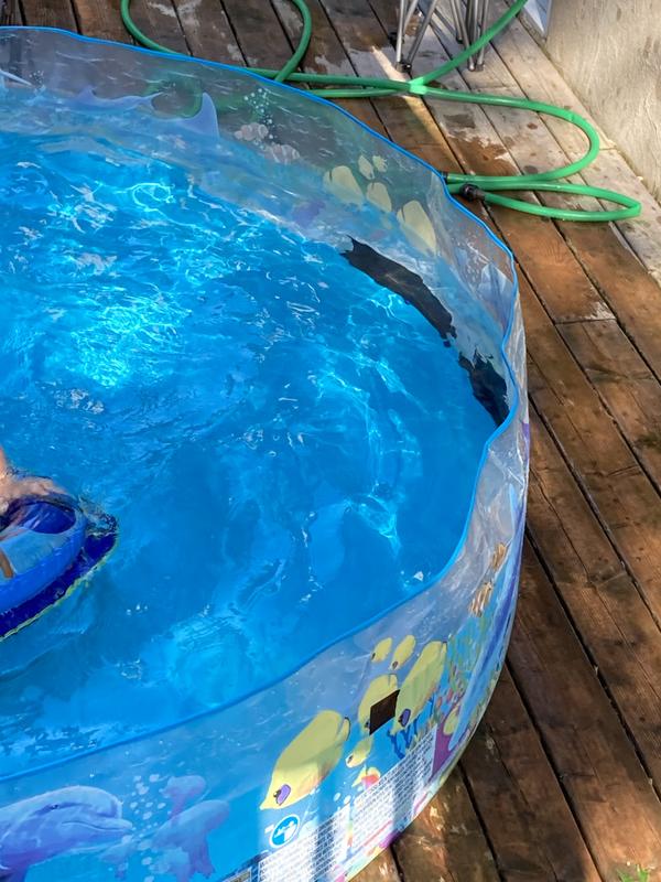 Black gorilla tape fixed crack from kids jumping on side