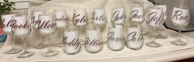 I got names put onto the glasses