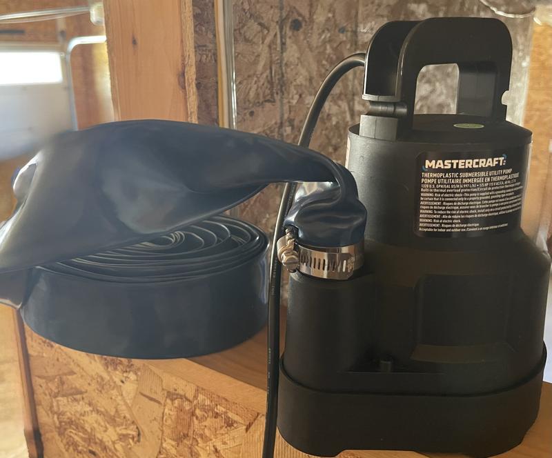lay flat hose connected to pump