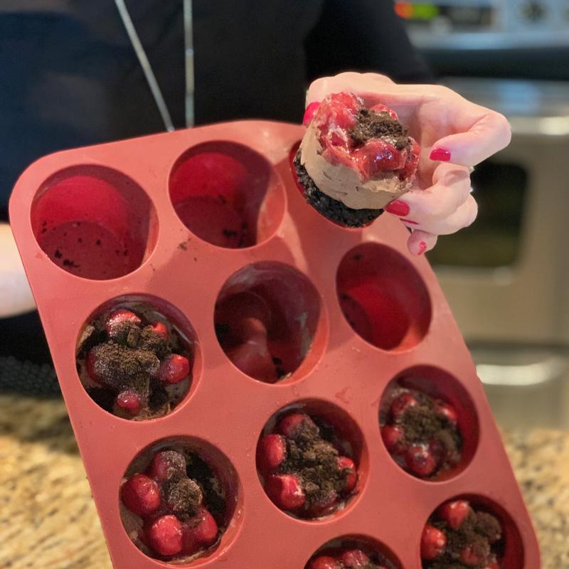 Delicious Black Forest Cheese Cake right from the freezer.