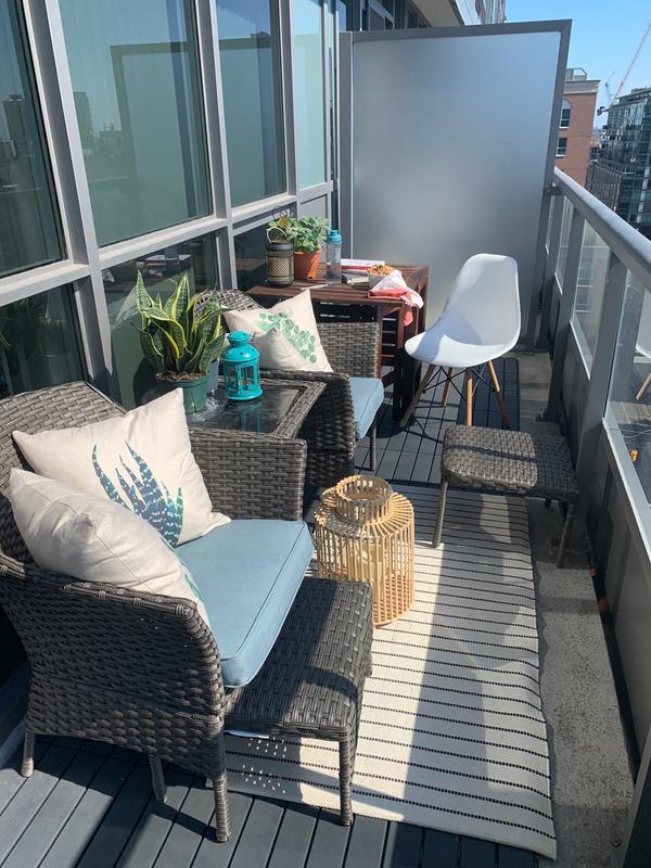 Balcony setup with the set