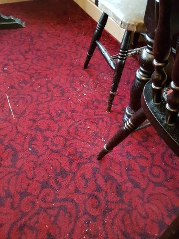 Floor dirty. Bad broom.