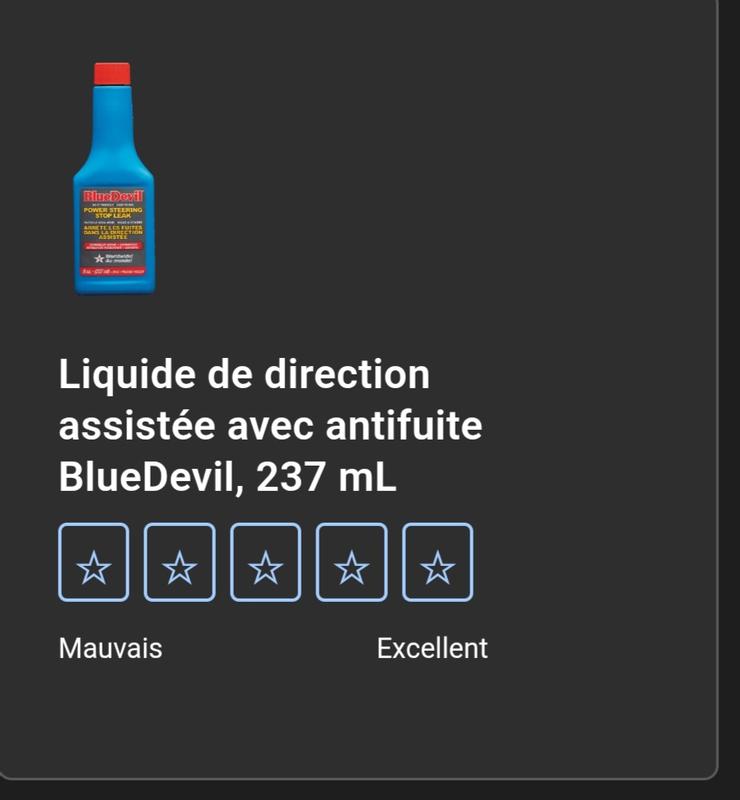 Liquide de direction assisté avec antifuite