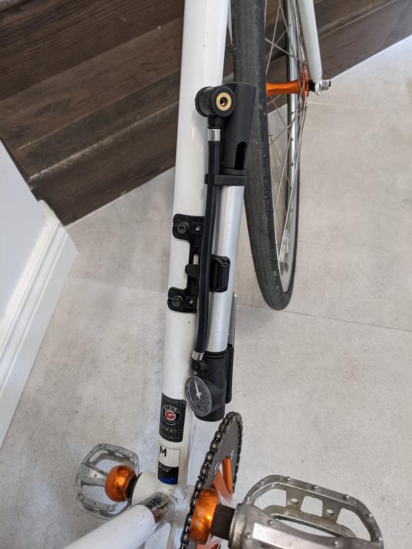 Mounted to braze-ons with the included clip.