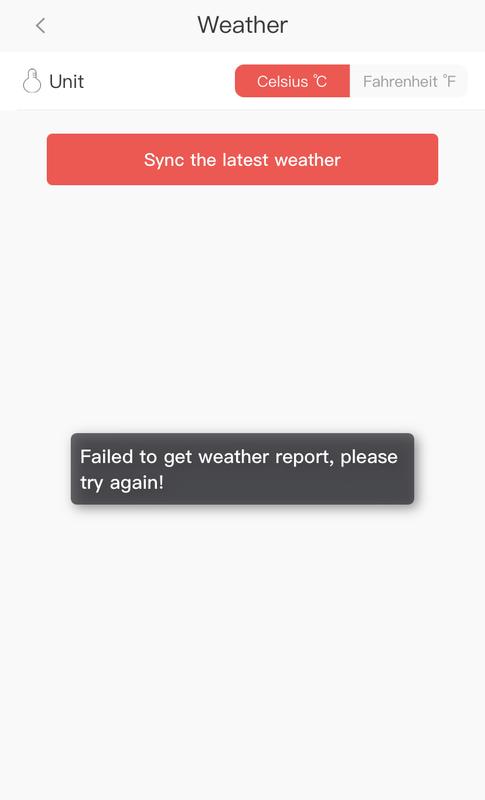 The message I get for weather