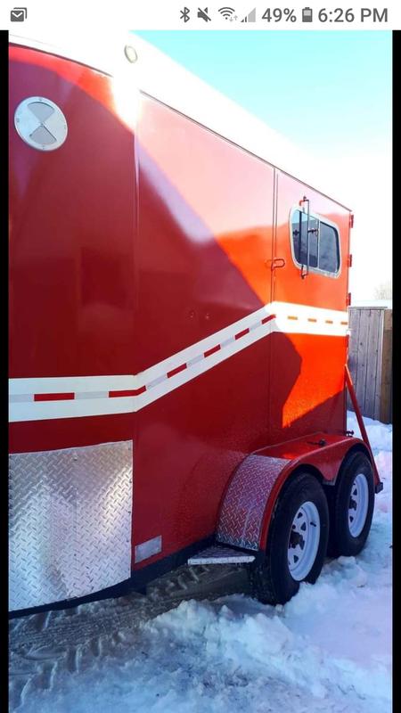 Red with a pinstripe , rust paint.