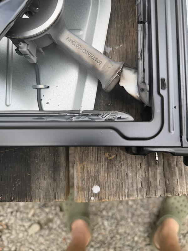 The inside catching fire and burnt.. the knob be