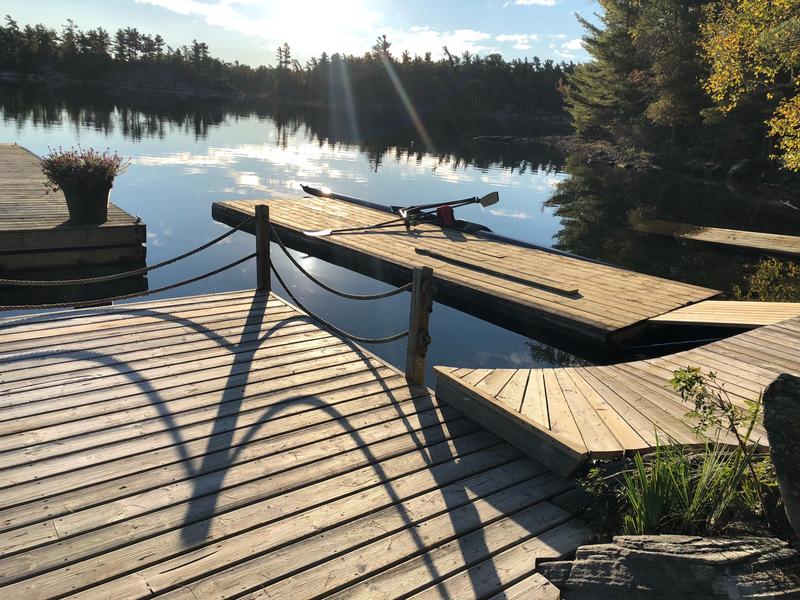 Refurbished a 50 year old dock (two layers) into a low profile rowing dock.