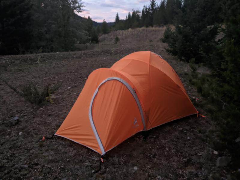 almost fully pegged out and guyed out