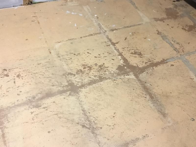 After tile removal and initial clean up