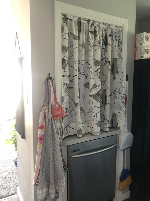 can’t really see the rod which is exactly what I wanted. I made this curtain rod cover my pantry which was always messy and unsightly.