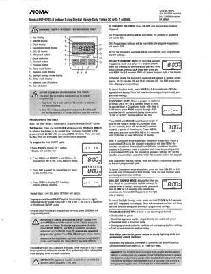 Noma indoor grounded timer instructions