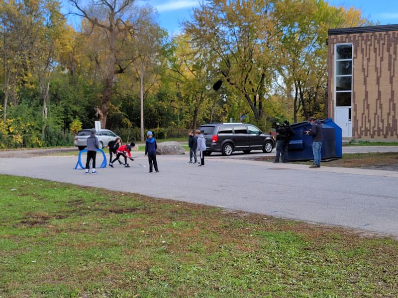 Used for road hockey, too