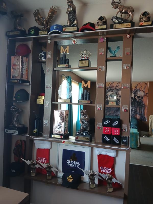 Newly painted trophy shelves