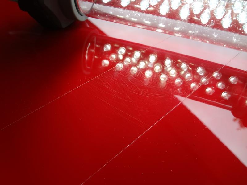 Polished (left & right) vs unpolished (center) - note the fine marks and scratches